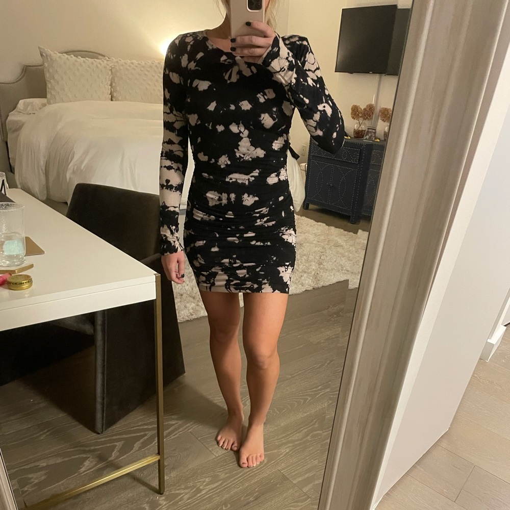 Neutral tie dye dress